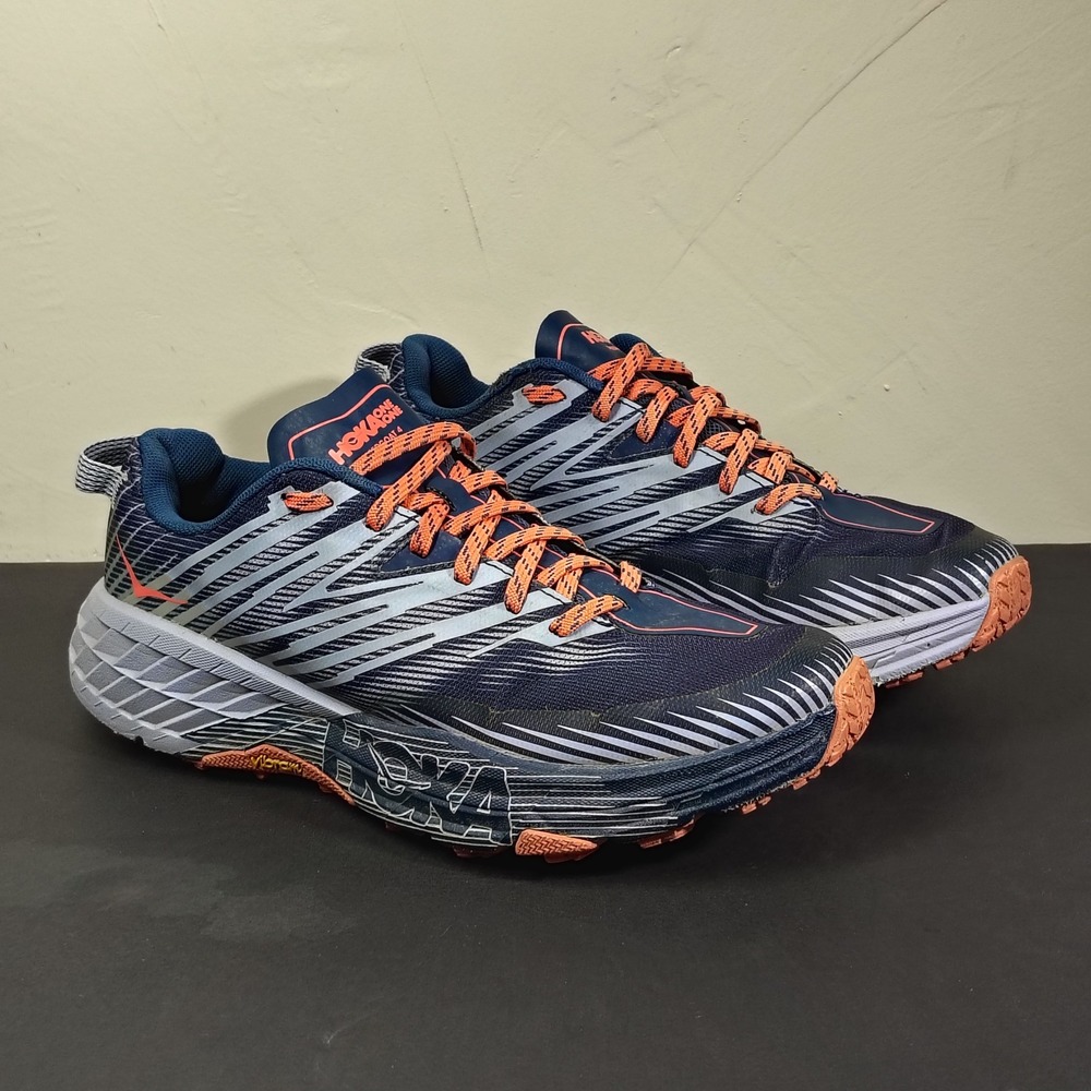 Hoka Speedgoat 4 Womens 10 Blue Trail Running Shoes Sneaker 1106527